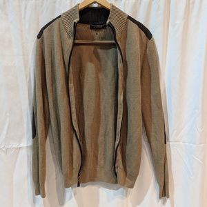 Ribbed knit zip up jacket